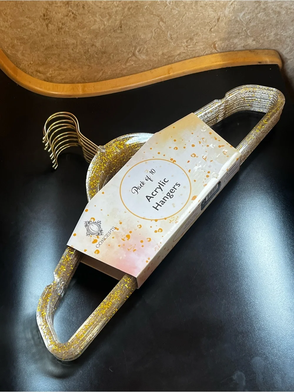 Gold Acrylic Hangers - Pack of 10